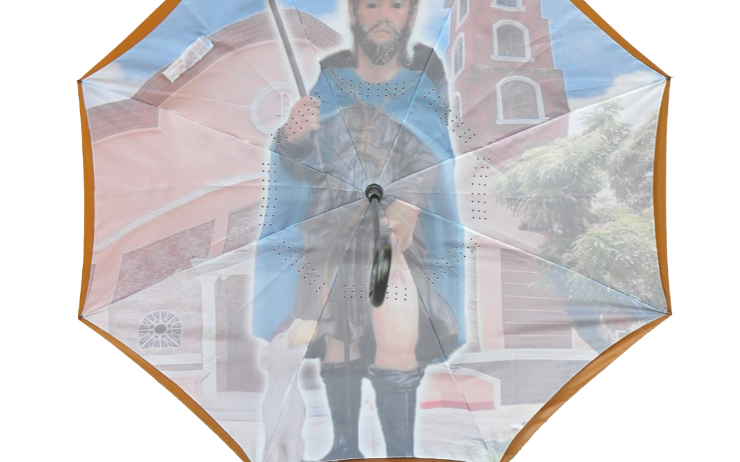 24″ Inverted Umbrella with Digital Inner Canopy Print (San Roque Parish)