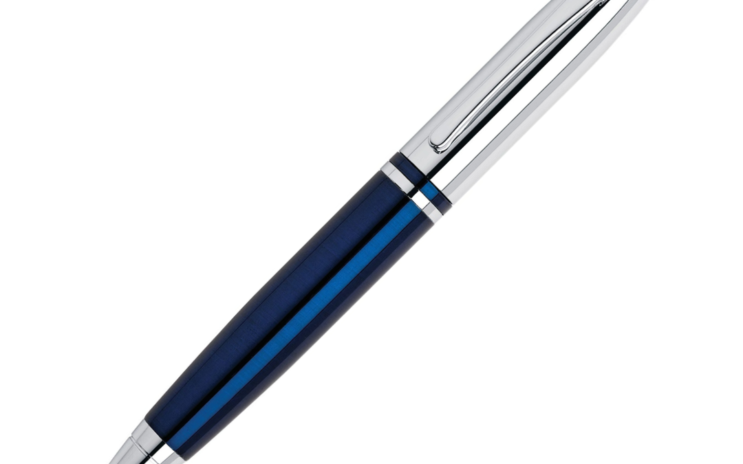NJR Gifts-Cross Calais Blue Chrome Ballpoint Pen 1