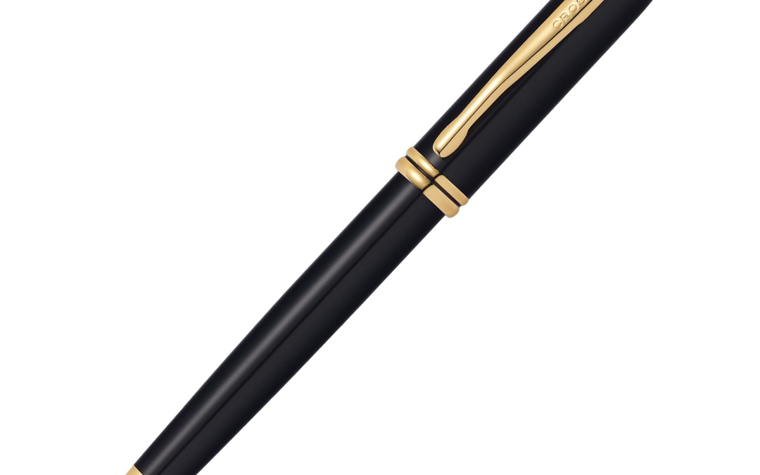 NJR Gifts-CROSS-Townsend-Black Lacquer GOld Clip-Ballpoint Pen 1