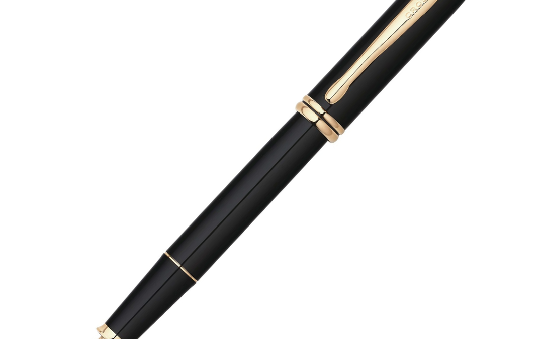 NJR Gifts-CROSS-Townsend-Black Lacquer Gold Clip-Fountain Pen 1