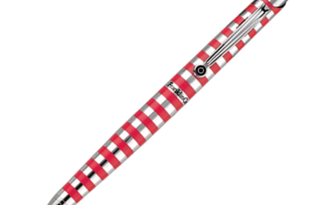Franklin Covey Nantucket Pink Stripe Polished Aluminum Ballpoint Pen