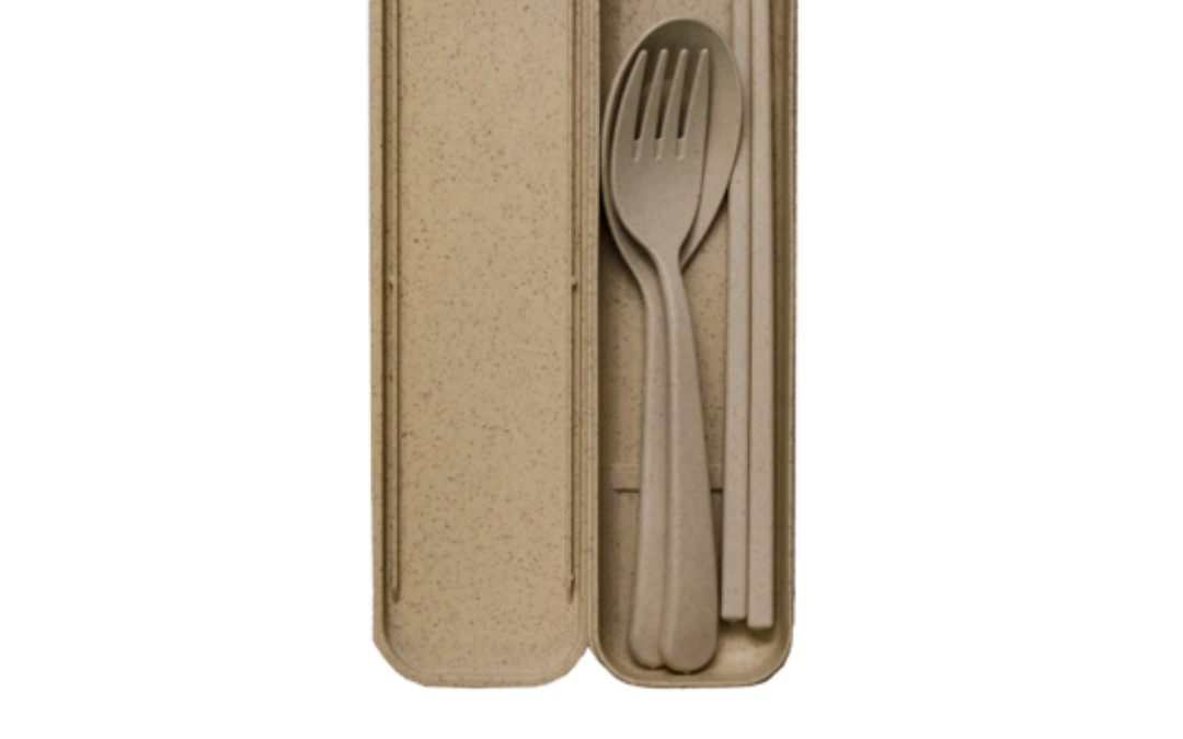 NJRGIFTS-FOODWARE-3 Piece Utensils (Wheat) with Case 1