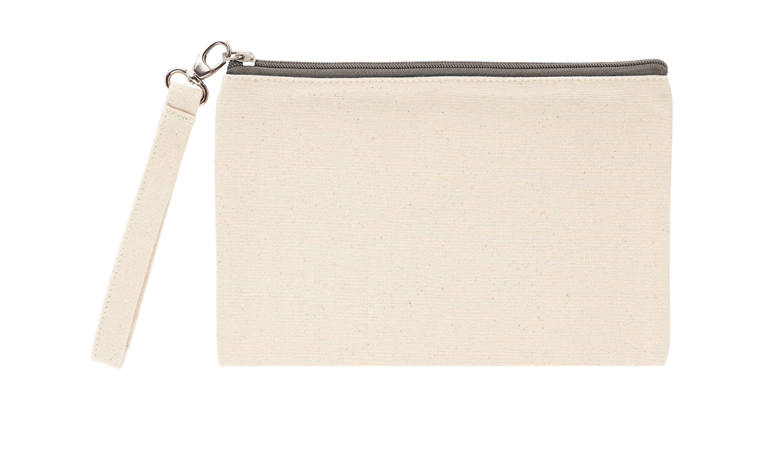 Flat Canvas Pouch with Strap