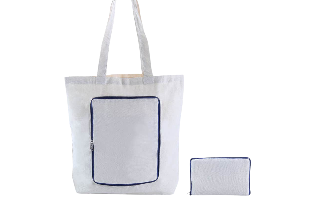 Foldable Canvas Tote Bag with Bottom Gusset