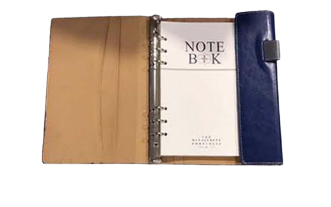 Tri Fold Leather Ring Binder Notebook Organizer (NB2568)