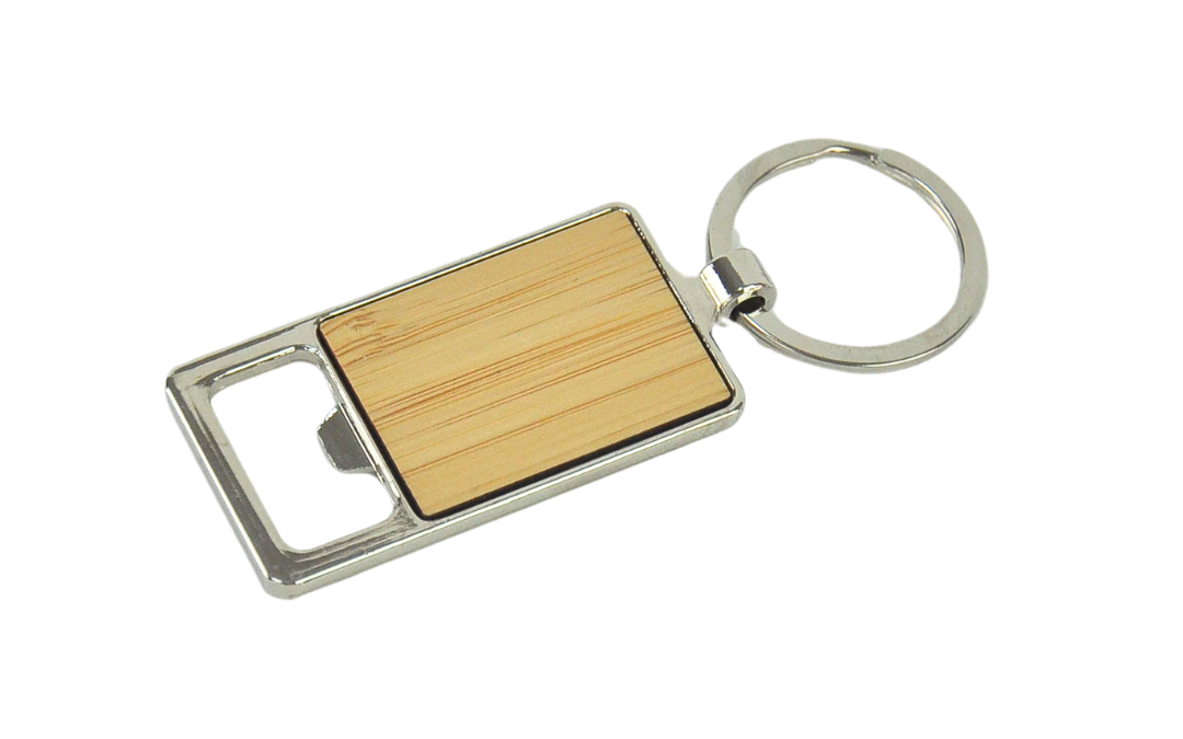 Bamboo Bottle Opener Keychain