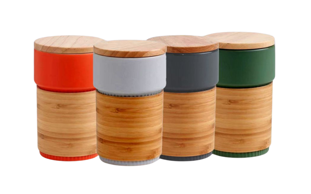 Ceramic Mug with Bamboo Lid and Sleeve (CM 288)