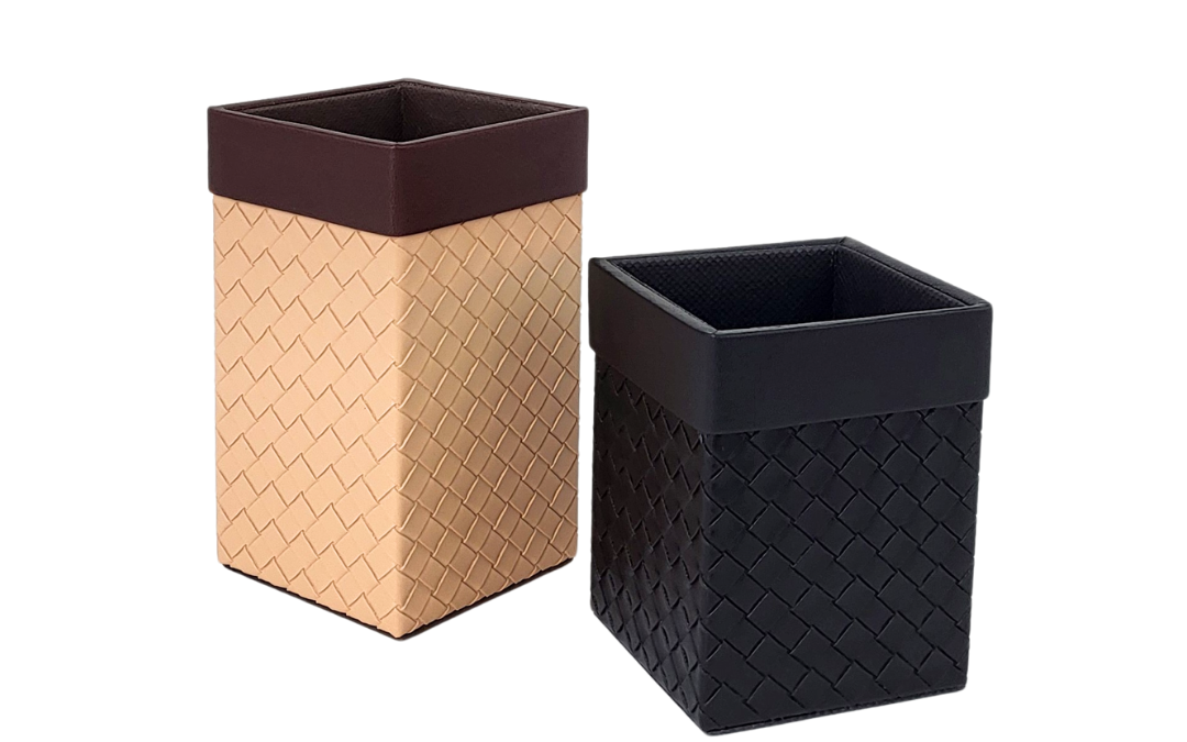 Square Banig Leather Desk Caddy (S/L)