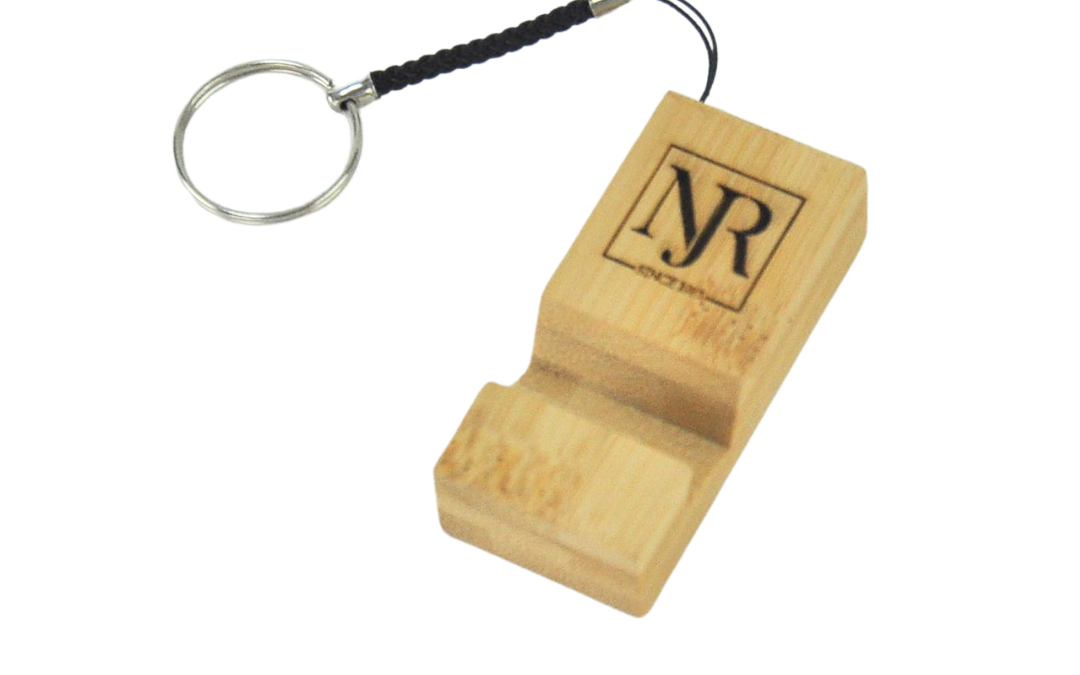 Bamboo Phone Holder Keychain
